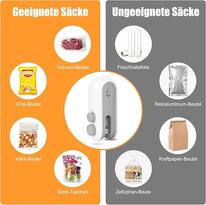 Portable Mini Sealing Machine 2 in 1 USB Rechargeable Magnetic Heat Sealing and Cutting Bag Seal