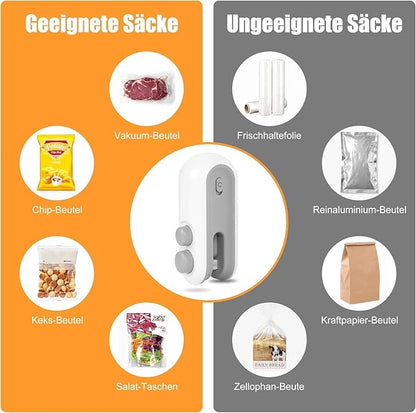 Portable Mini Sealing Machine 2 in 1 USB Rechargeable Magnetic Heat Sealing and Cutting Bag Seal