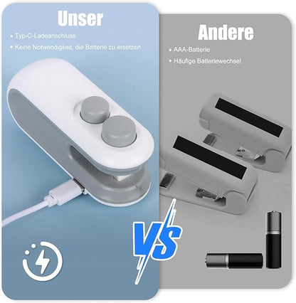 Portable Mini Sealing Machine 2 in 1 USB Rechargeable Magnetic Heat Sealing and Cutting Bag Seal