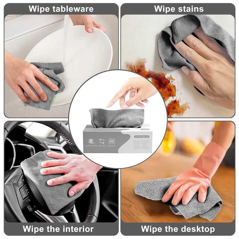 Magic Wipe Home Kitchen Car Multi-functional Cleaning Microfiber cloth (20 Pcs inside Box)